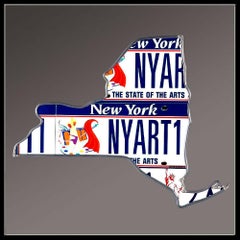 Scott Hanson Original License Sculpture Hand Signed New York Collage Metal Art