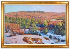 Scott Moore Large Original Oil Painting On Canvas Signed Railroad Train Artwork