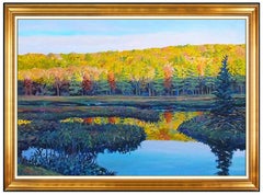 Scott Moore Large Original Painting Oil On Canvas Signed Water Landscape Artwork