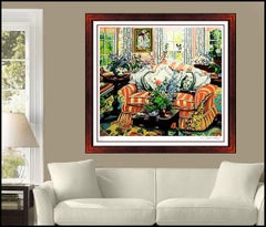 Susan Rios Original Color Serigraph Hand Signed Interior Design Coming Home Art