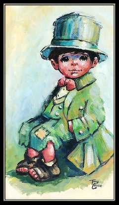 Tony Crosse Original Painting Oil On Canvas Signed Child Boy Portrait Artwork
