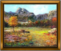 Troy Acker Large Original Oil Painting on Canvas Signed Mountain Landscape Art