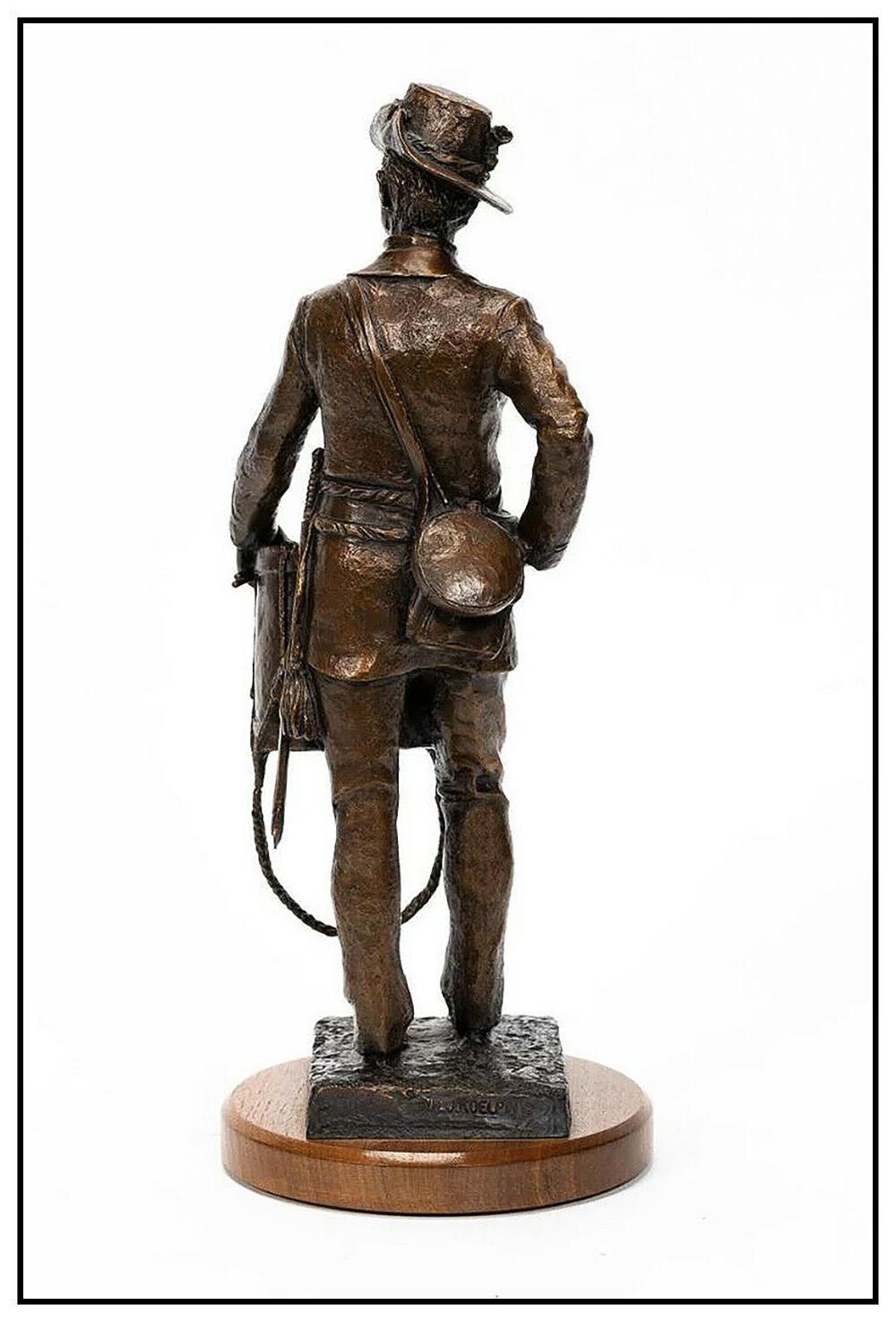 William J Koelpin Sr Bronze Figurative Sculpture Signed Civil War Drummer Ar For Sale 2