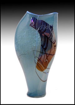William Morris Original Hand Blown Glass Shard Vessel Vase Signed Artwork SBO