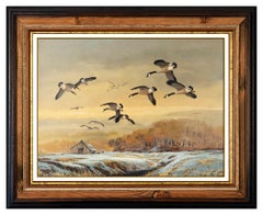 Ted Blaylock Original Oil Painting On Board Wildlife Birds Signed Framed Artwork