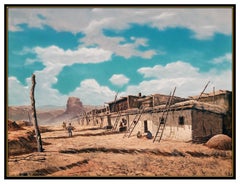 Frank Magsino Original Oil On Board Painting Signed Western Landscape Framed Art