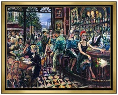 Valery Tsarikovsy Tsar Original Oil Painting On Canvas Signed Large Bar Scene