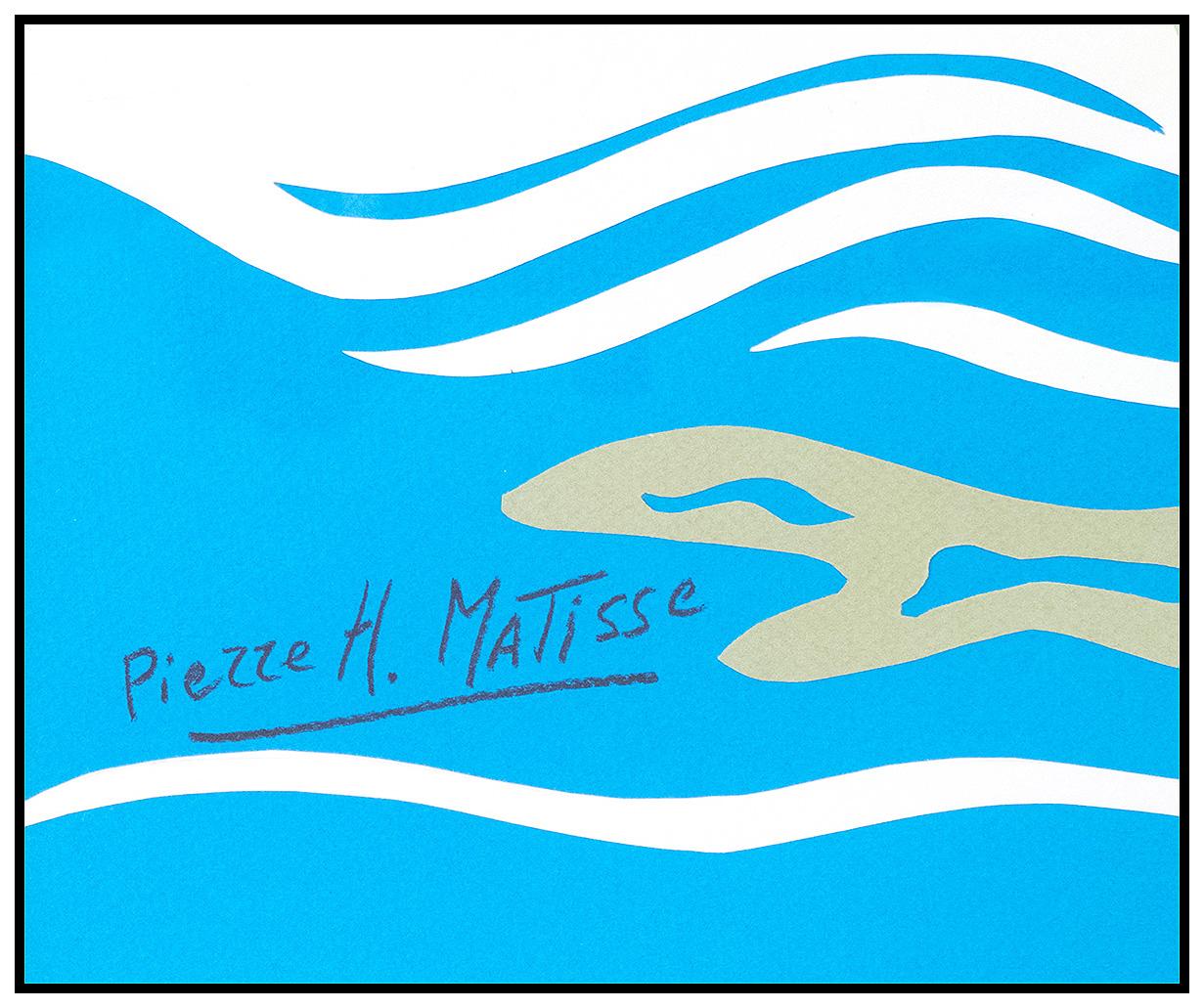 Pierre Henri Matisse Hand Cut Paper Collage Signed Modern Large Framed Artwork For Sale 1