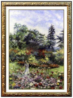 H. Claude Pissarro Original Pastel Painting Hand Signed French Landscape Floral