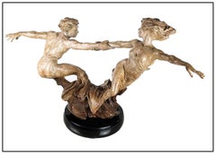 Martin Eichinger Whirlwind Large Bronze Sculpture Signed Full Round Dance Art