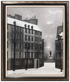 Jacques Deperthes Original Oil Painting On Canvas Signed French Cityscape Art
