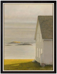 Phil Schirmer Original Painting Egg Tempera On Board Signed New England Seascape