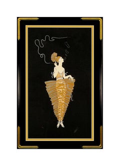 Erte The Contessa Color Serigraph Signed Art Deco Dress Costume Design Tirtoff