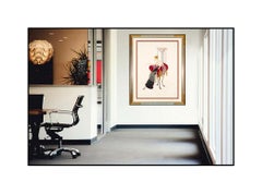 Erte Large Embossed Serigraph Lilies Lace Signed Ballet Costume Design Art Deco