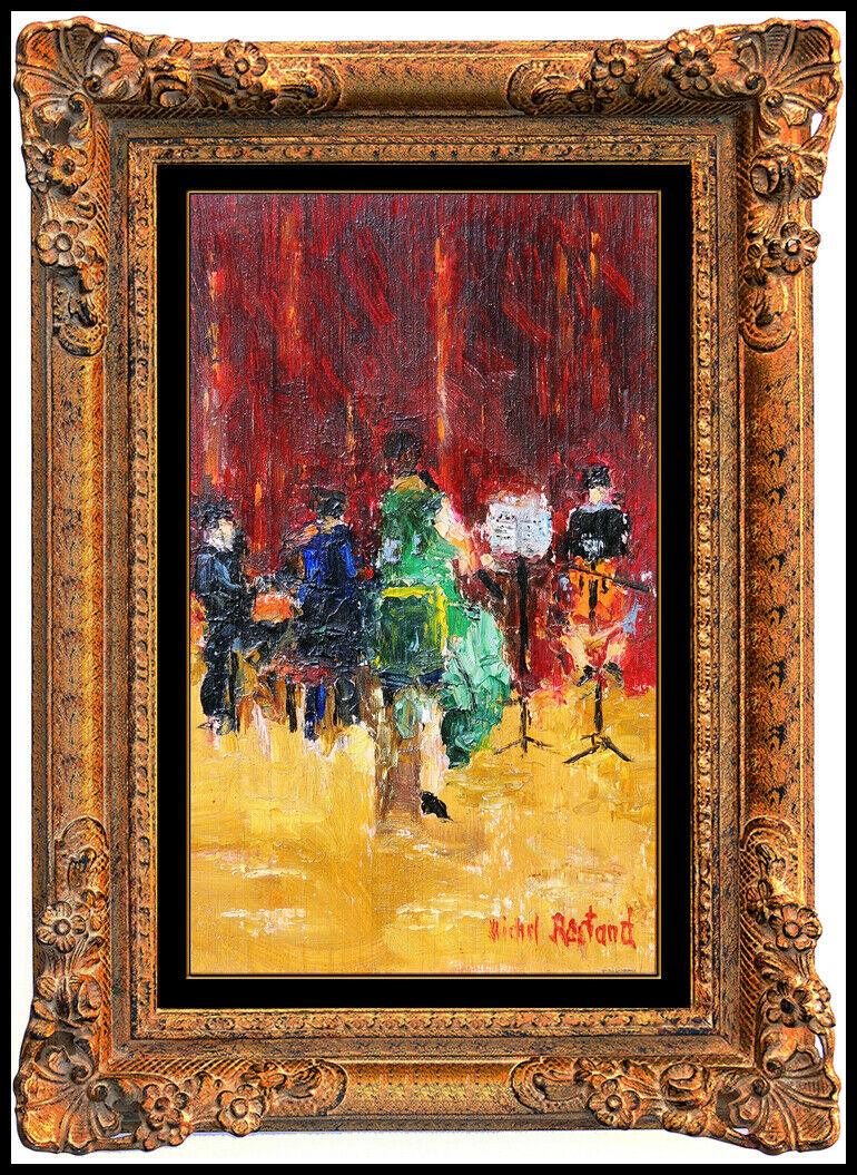 michel rostand Figurative Painting - Michel Rostand Oil Painting On Board Original Signed Musicians Framed Artwork
