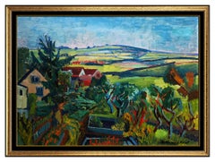 Bruno Krauskopf, Ölgemälde auf Karton, Original, signierte Landschaft, authentische Kunst