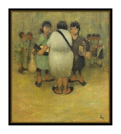 Leonard Creo Original Oil Painting On Canvas Signed Lady Female Portrait Artwork