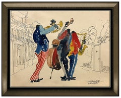 Vintage Leo Meiersdorff Original Watercolor Painting New Orleans Music Portrait Signed