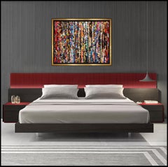 Robert Swedroe Large Original Mixed Media Collage on Board Signed Modern Artwork