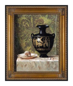 Vintage Jie Wei Zhou Original Oil Painting on Canvas Signed Chinese Still Life Artwork