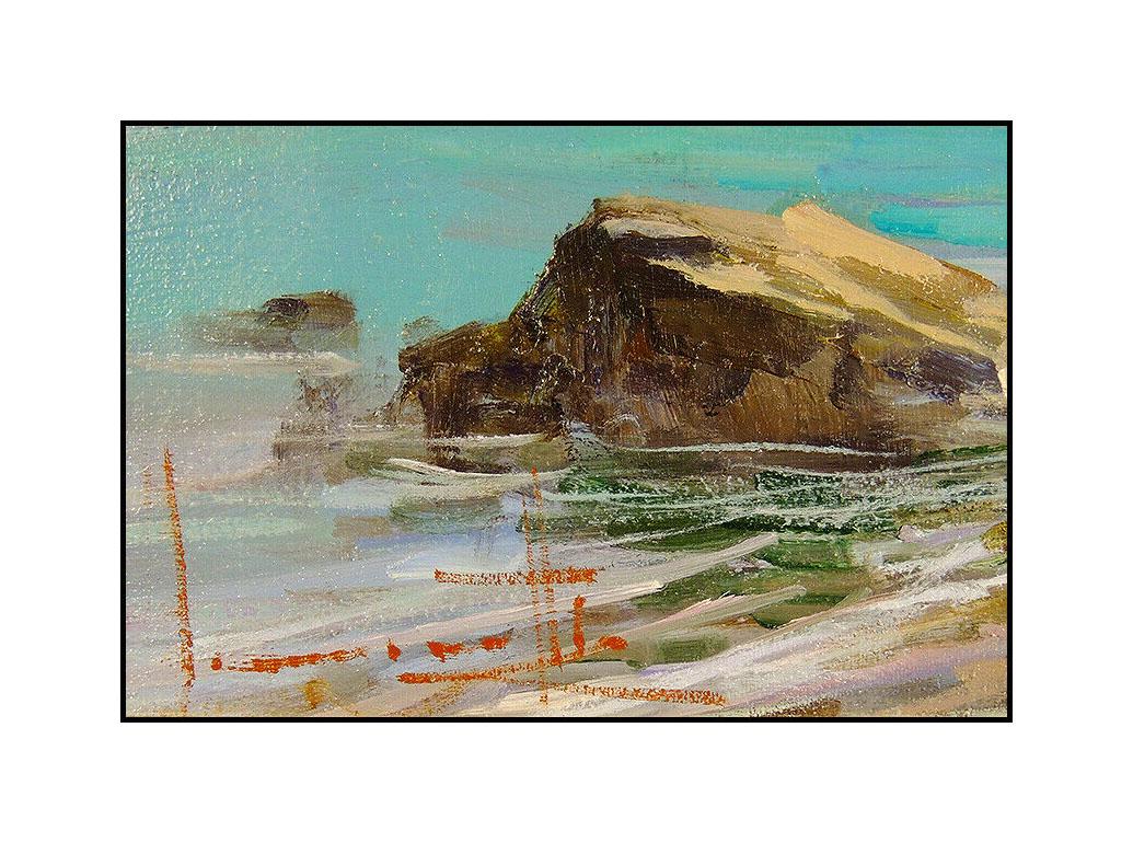 Claudio Simonetti Original Painting Oil On Canvas Signed Landscape Italy Coast 1