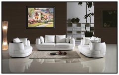 Ming Feng Original Large Oil Painting On Canvas Signed Flower Garden Framed Art