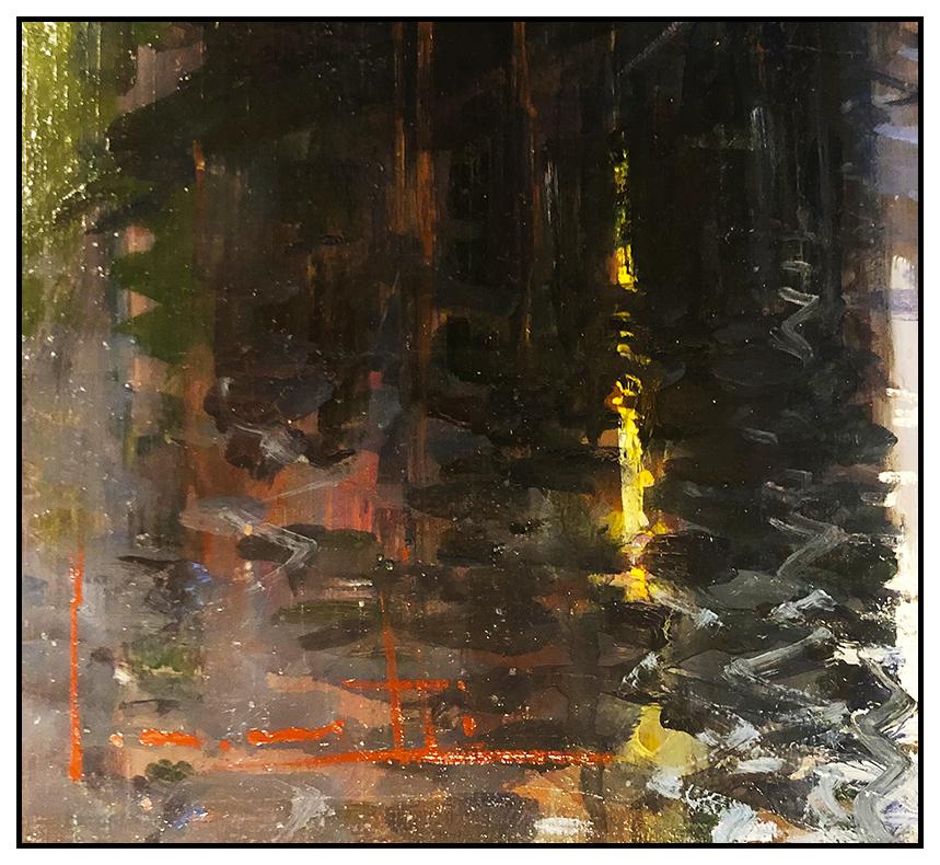 Peinture à l'huile sur panneau originale signée Claudio Simonetti, paysage urbain du canal de Venise 2