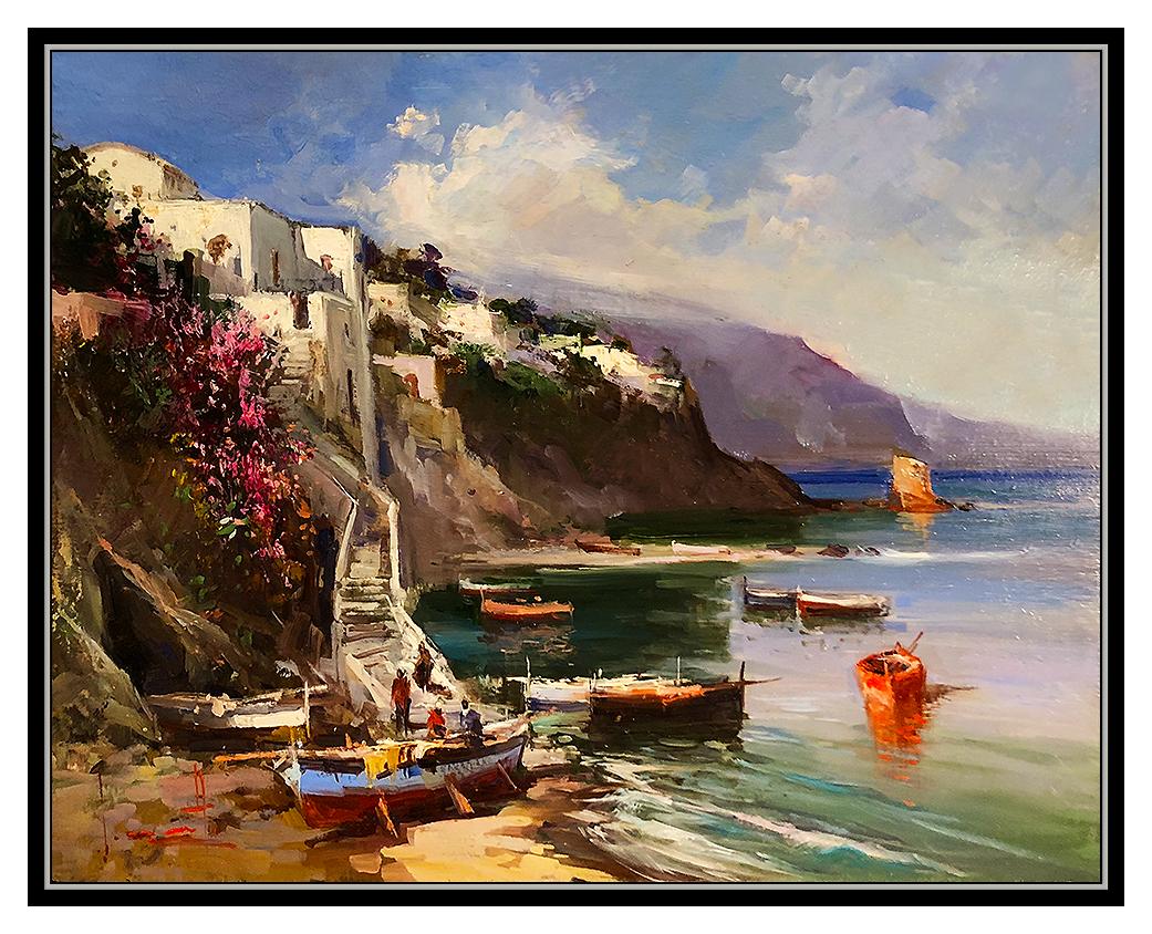 Claudio Simonetti Original Landscape Painting Oil On Board Signed Framed Artwork For Sale 1