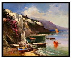 Claudio Simonetti Original Landscape Painting Oil On Board Signed Framed Artwork