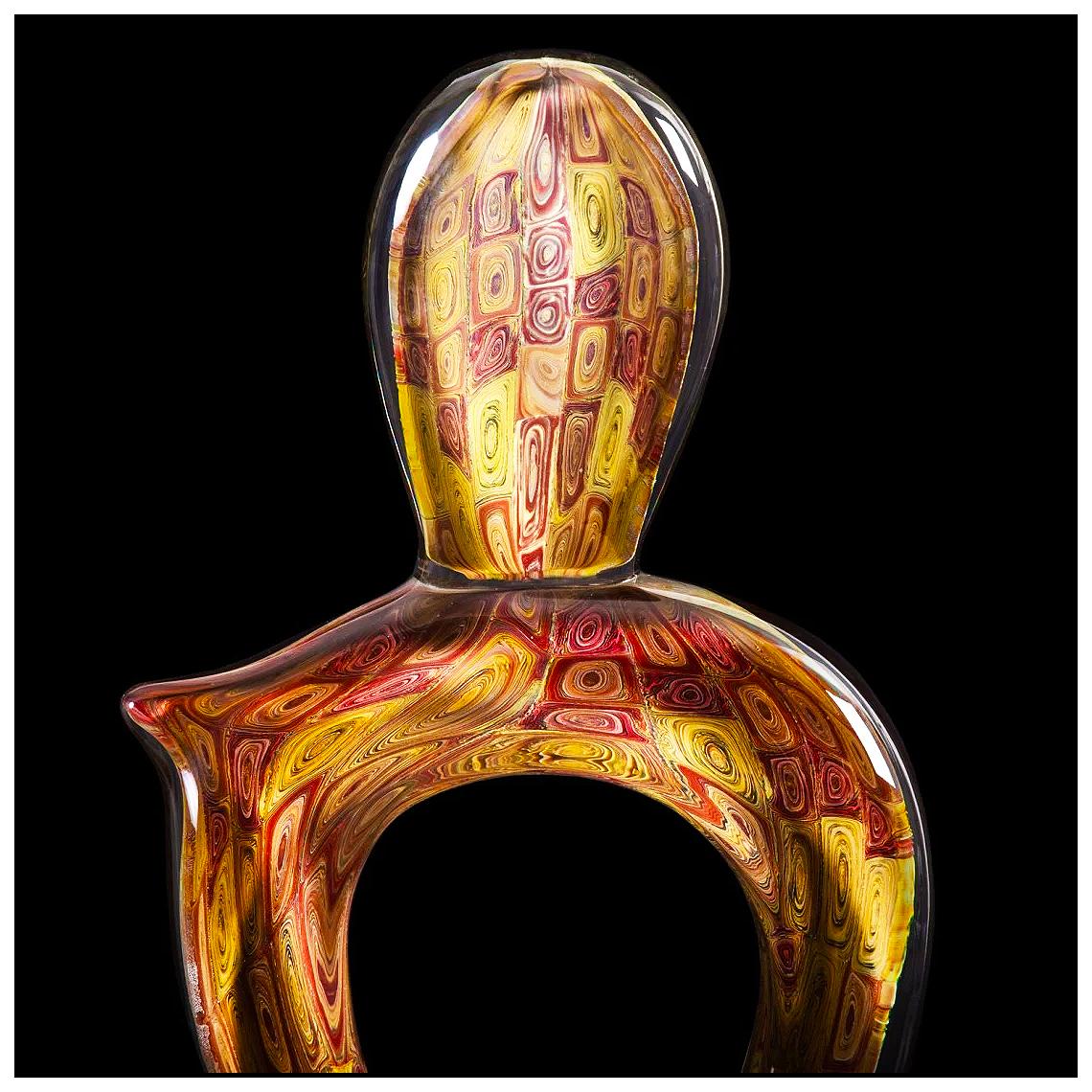 Adriano Dalla Valentina Original Murano Glass Sculpture Signed Female Modern Art For Sale 1