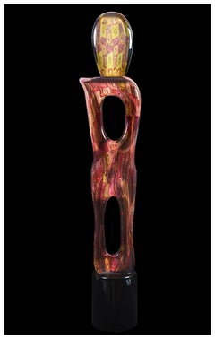 Adriano Valentina Large Original Murano Glass Sculpture Signed Calcedonia Female