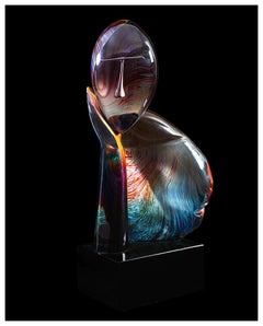 Dino Rosin Large Original Murano Glass Sculpture The Thinker Figurative Artwork