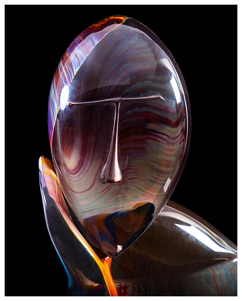 Dino Rosin Large Original Murano Glass Sculpture The Thinker Figurative Artwork 2