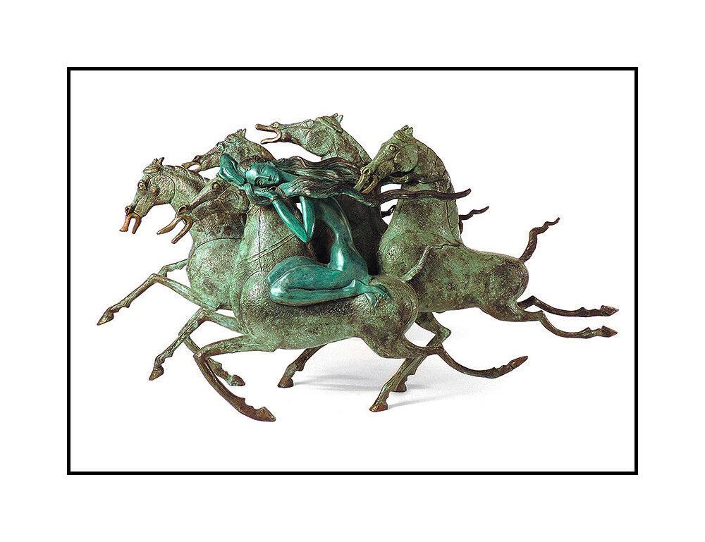 Jiang Tie Feng  Figurative Sculpture - JIANG Tie Feng Emerald Lady BRONZE SCULPTURE Full Round Signed Chinese Art Large