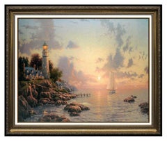 Used Thomas Kinkade Sea of Tranquility Original Lithograph Color Landscape Signed Art