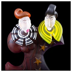 Stani Jan Borowski Original Signed Color Glass Sculpture Figurative Cubism Art