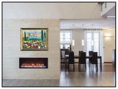 Michele Cascella Large Original Oil Painting on Canvas Signed Italian Landscape