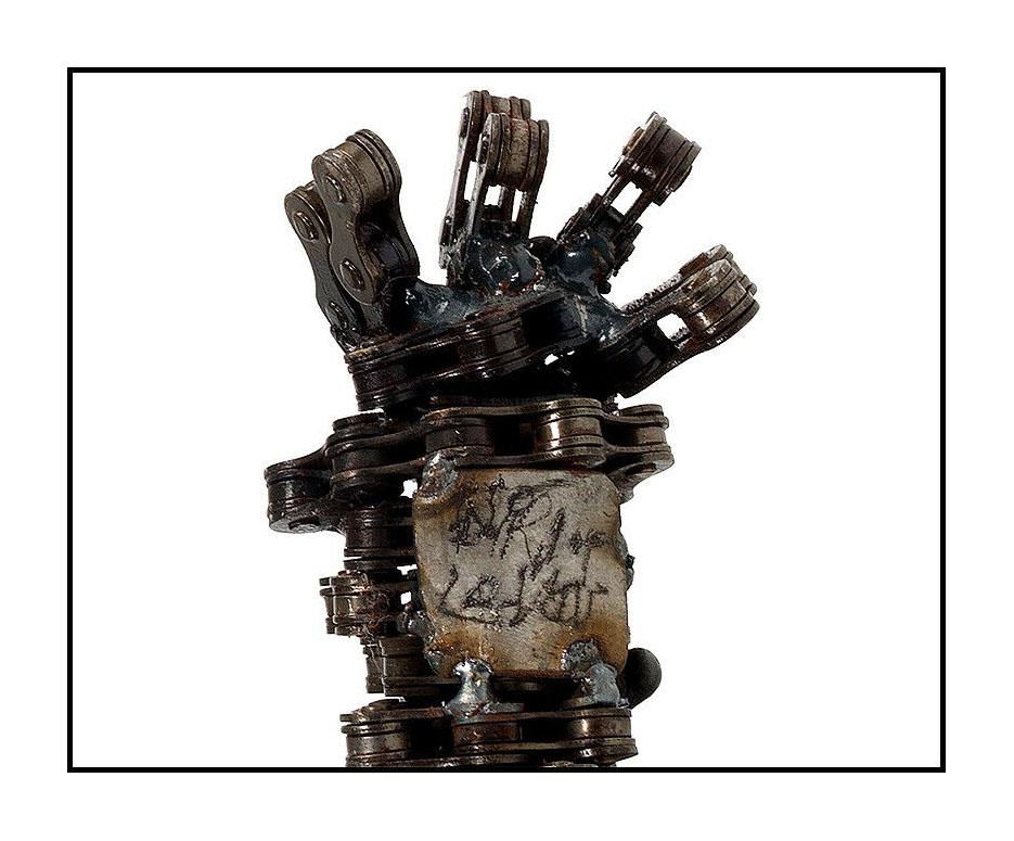 Nirit Levav Original Bronze Sculpture Hand Signed Dog Bicycle Parts Recycled Art For Sale 2