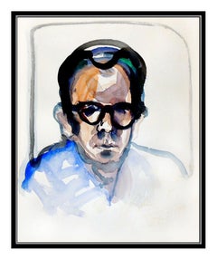 NOEL ROCKMORE Original Painting Watercolor HAND SIGNED Caricature Portrait Art