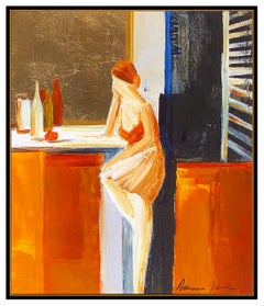 Adriana Naveh Original Acrylic Painting On Board Signed Female Figurative Art