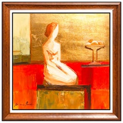 Adriana Naveh Original Painting On Board Acrylic Signed Figurative Still Life