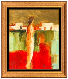 Adriana Naveh Original Acrylic Painting On Board Landscape Female Figurative Art