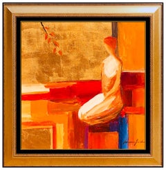Adriana Naveh Painting Original Acrylic On Board Signed Female Still Life Framed