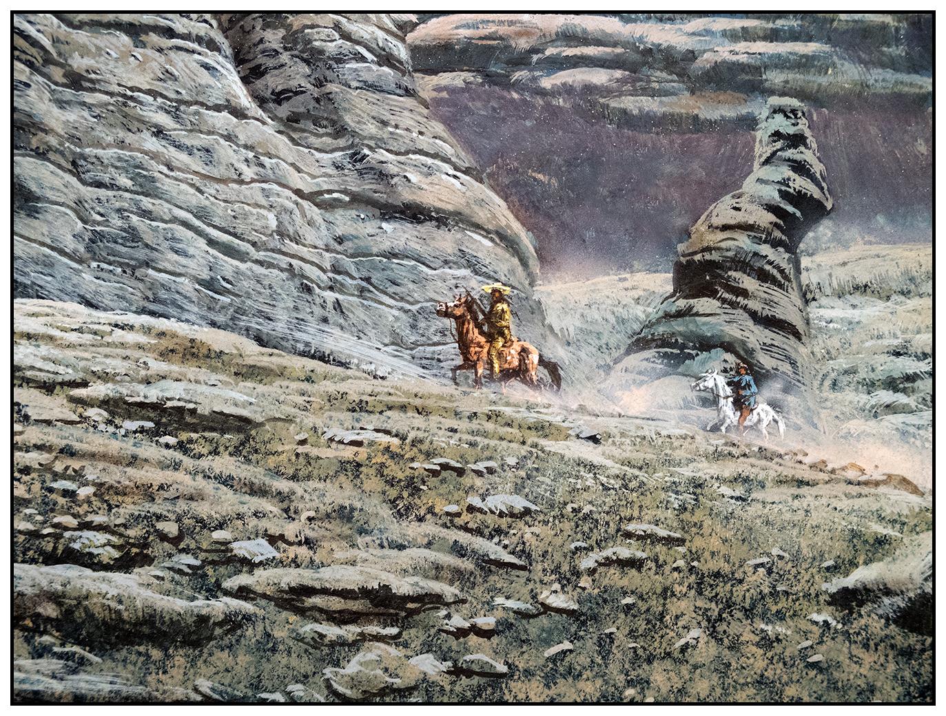 Frank Magsino Original Oil On Board Painting Signed Landscape Native American For Sale 1
