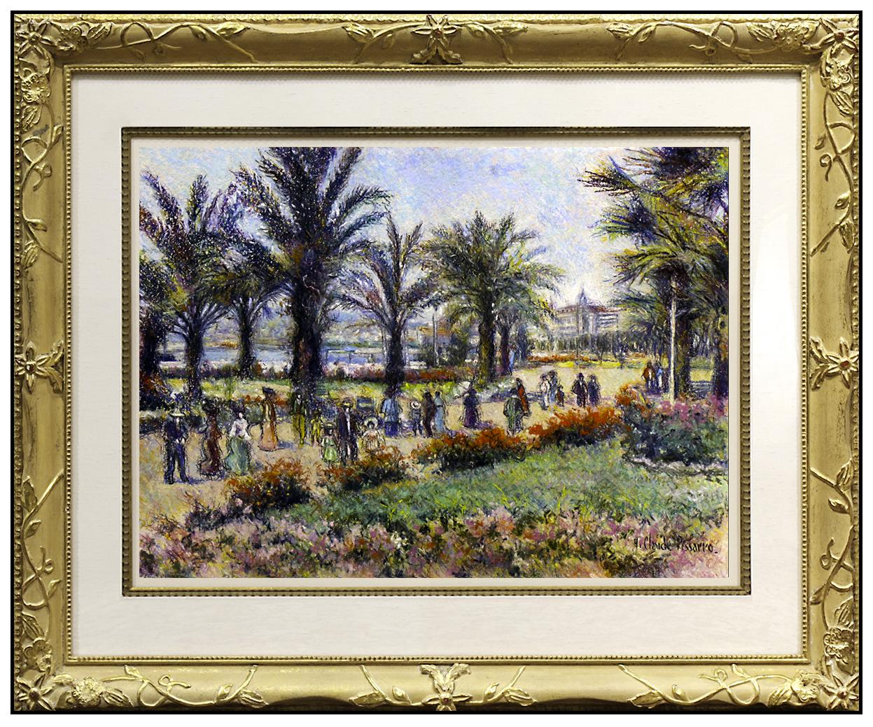Hughes Claude Pissarro Landscape Art - H. Claude Pissarro Original Pastel French Landscape Hand Signed Seascape Artwork