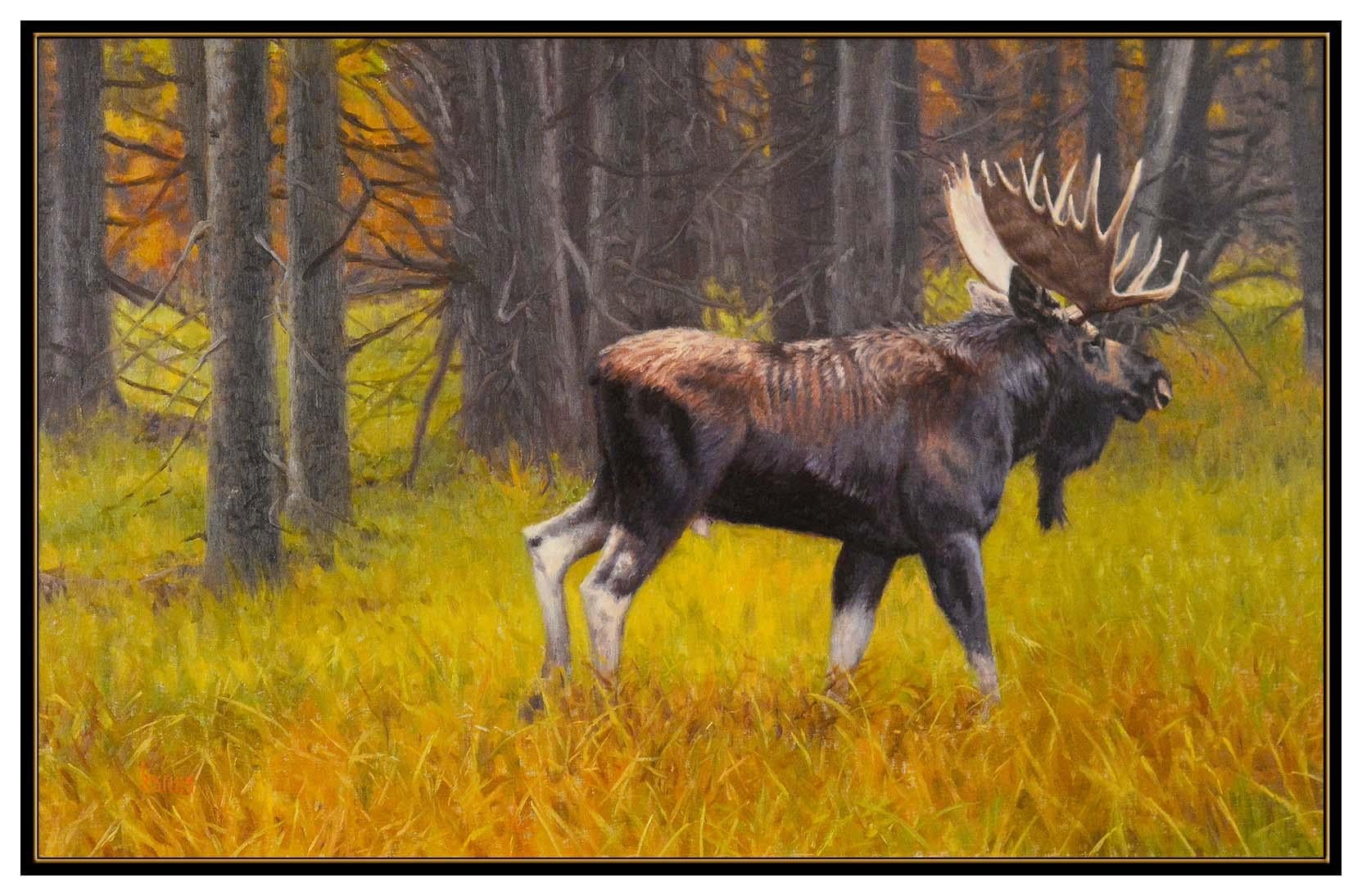 moose painting on canvas