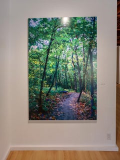 Woodland Walk (Woodland landscape digital painting on aluminum)
