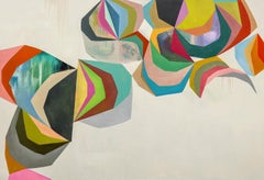 Fifty-54 (Geometric, Abstract, vibrant, mixed media, painting, on canvas)