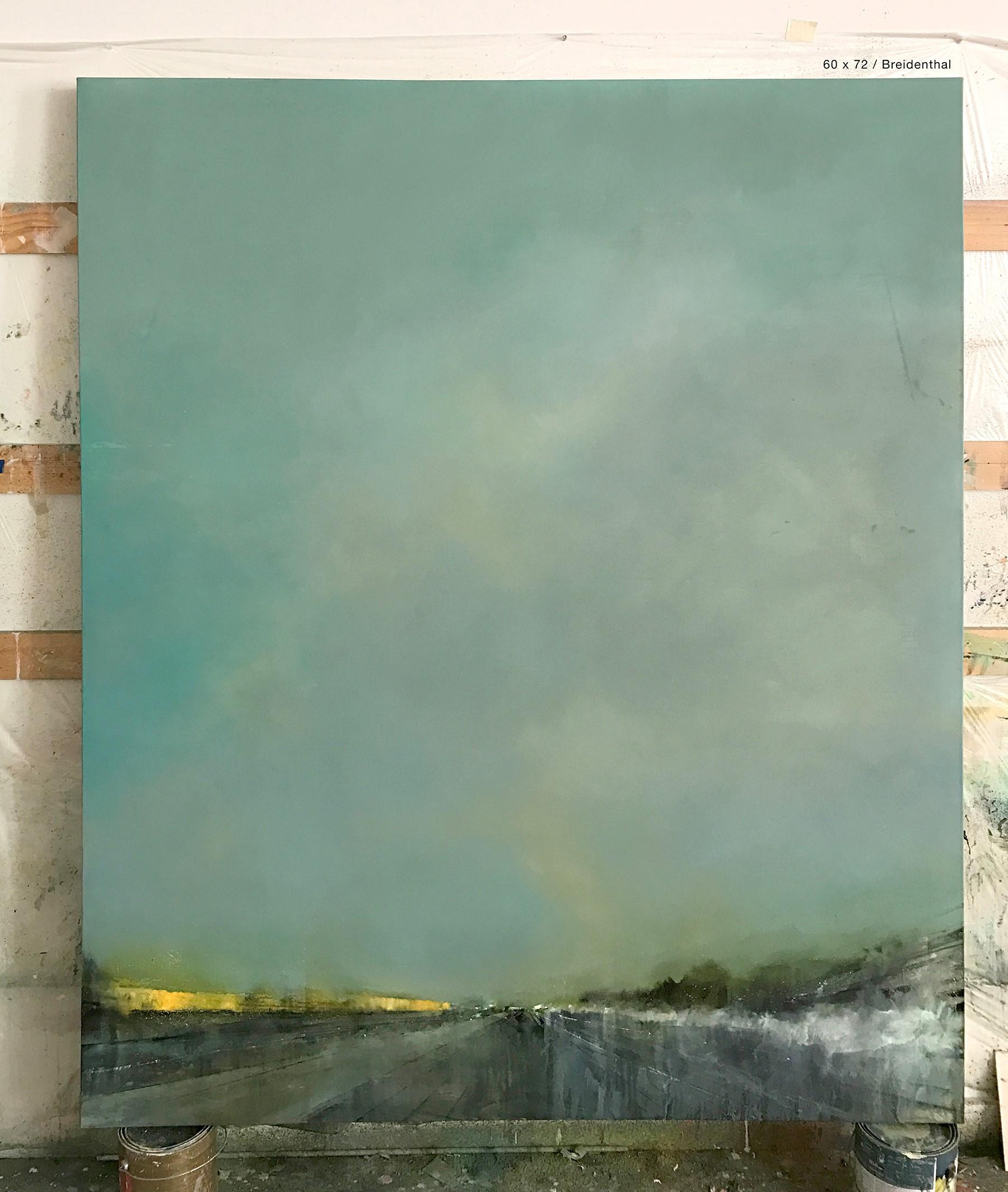 Soaked (Diffused light large scale abstract landscape oil on canvas) - Painting by Derrick Breidenthal 
