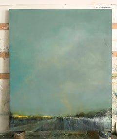 Soaked (Diffused light large scale abstract landscape oil on canvas)